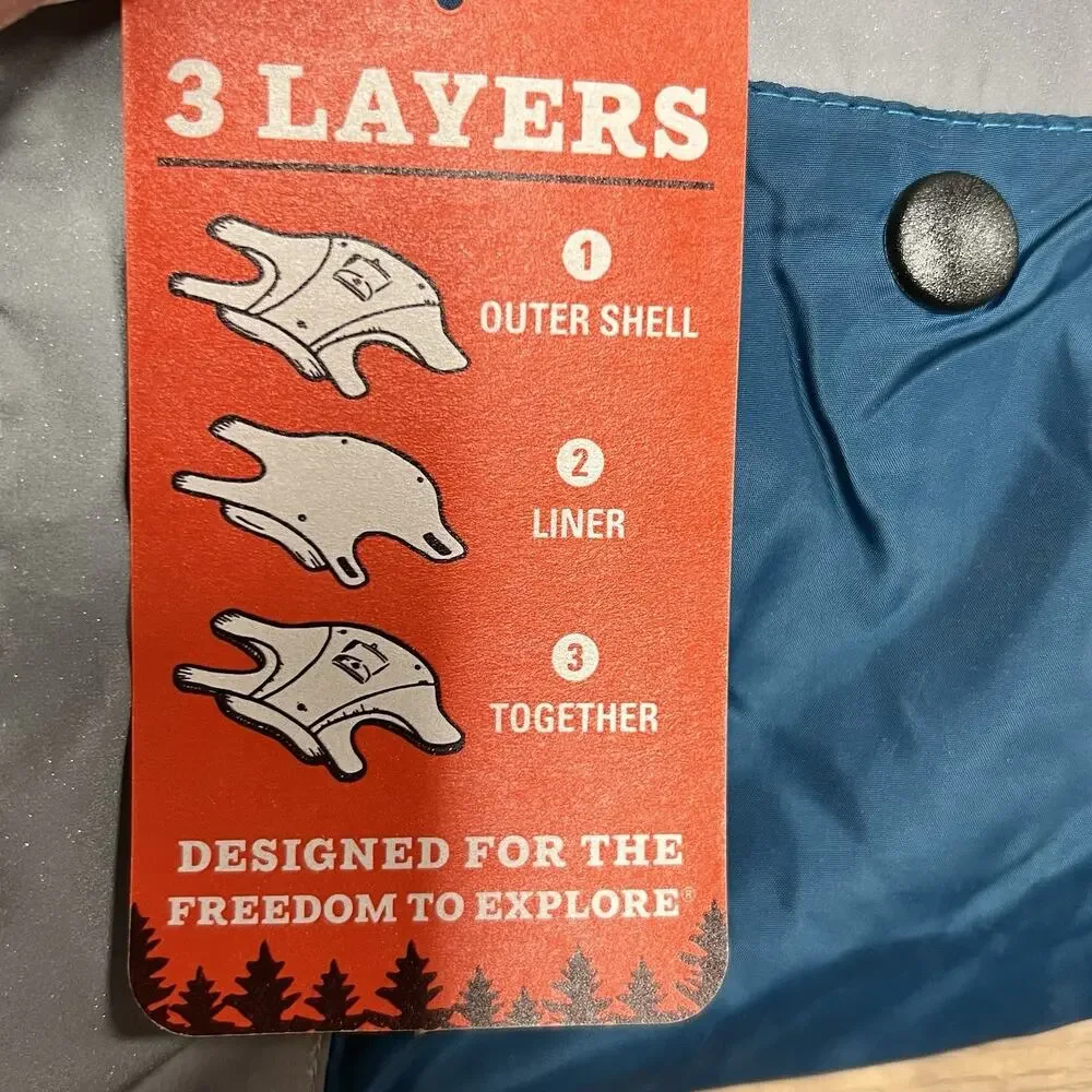 Arcadia Trail XL Dog Coat Removable Fleece Liner Reflective Water Repel Camping